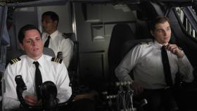 PAN AM - Während für Ted (Michael Mosley, l.) und Sanjeev (Kal Parekh, M.) alles beim Alten bleibt, muss Dean (Mike Vogel, r.) sich den Konsequenzen für seine Landung in Haiti stellen ... © 2011 Sony Pictures Television Inc.  All Rights Reserved.